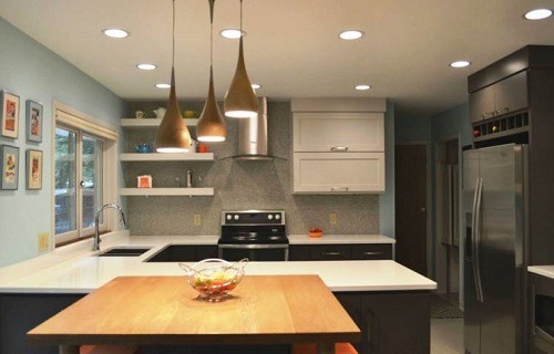 نورپردازی سقف و دیوارهای آشپزخانه